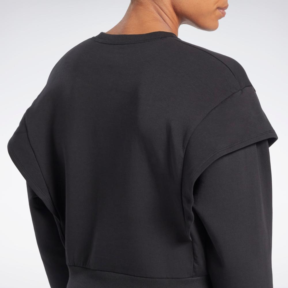 Reebok Apparel Women DreamBlend Cotton Mid-Layer Top BLACK