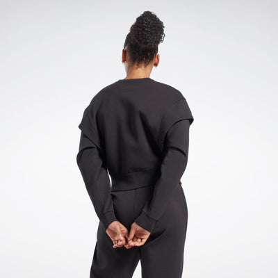 Reebok Apparel Women DreamBlend Cotton Mid-Layer Top BLACK