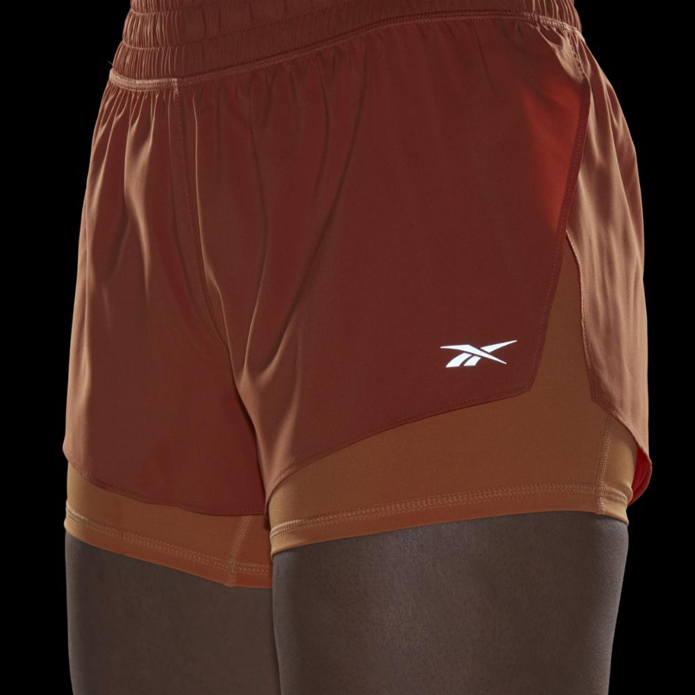 Reebok Apparel Women Running Two in One Shorts BURORA