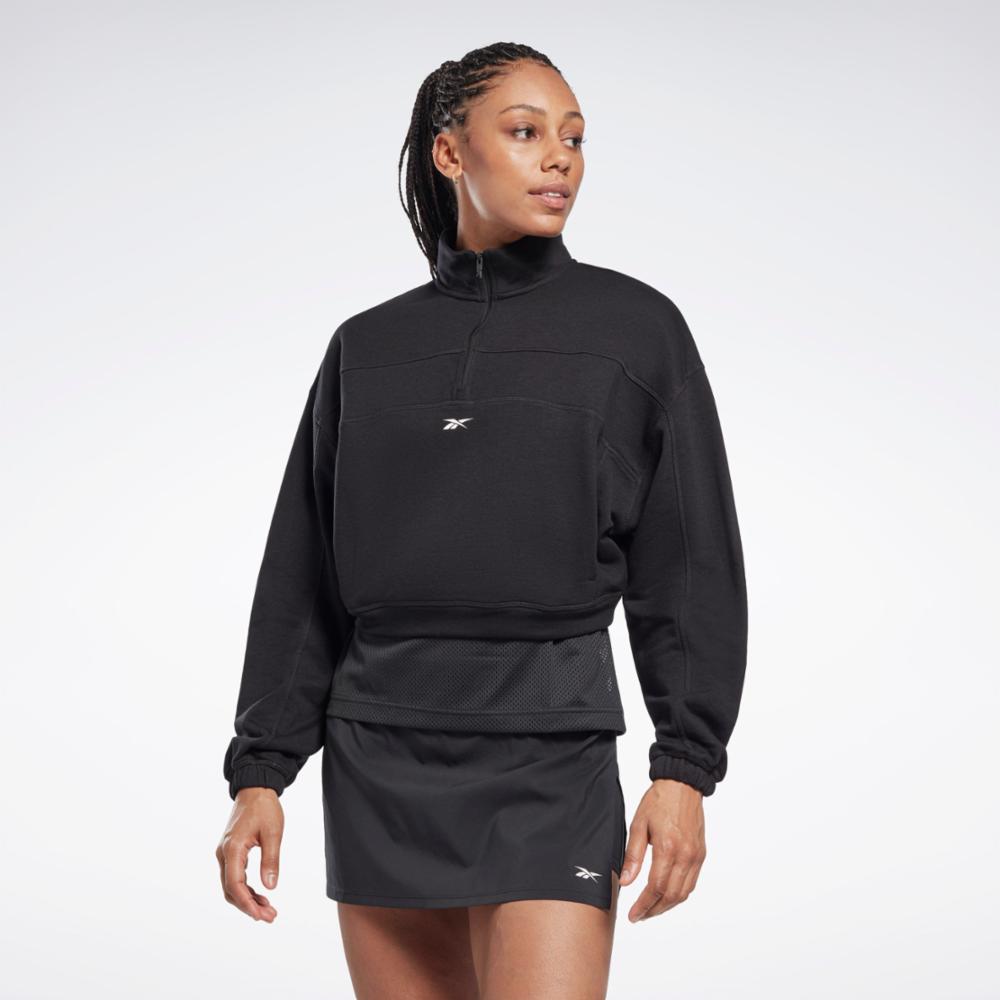 Black reebok sweatshirt best sale