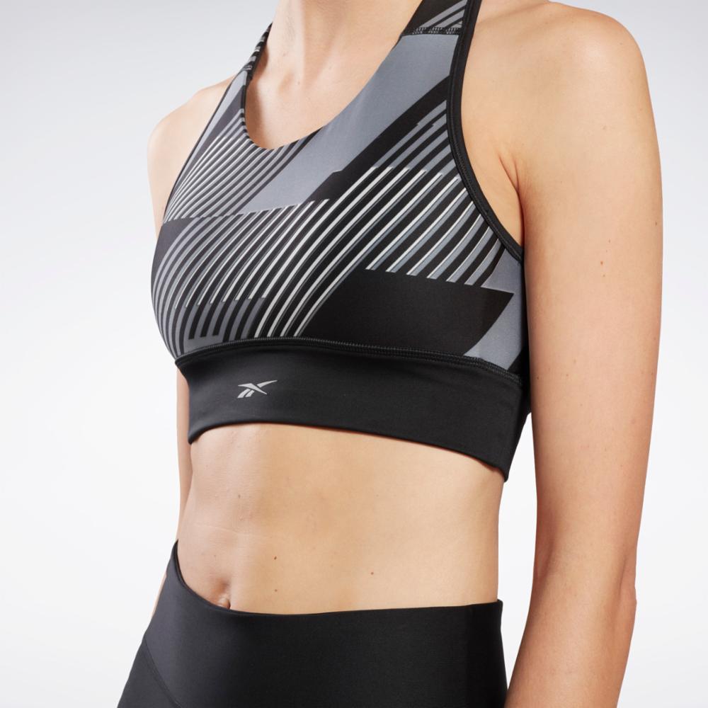 Sport Bra Reebox Reebok Apparel Women Running Printed Sports Bra NGHBLK – Reebok Canada