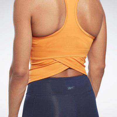 Reebok Womens Les Mills Tank Top Built In Sports Bra Gym Strappy Training  Vest