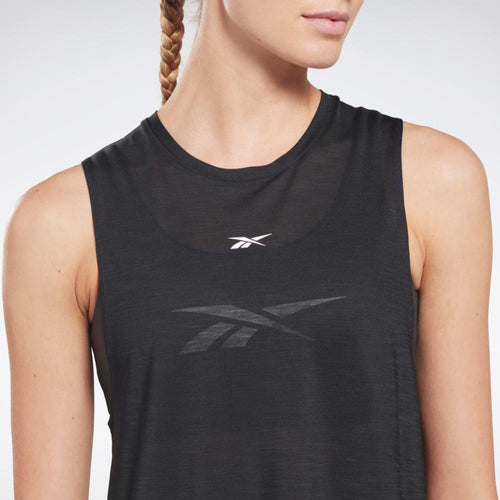 Reebok Apparel Women Workout Ready Activchill Tank Top BLACK
