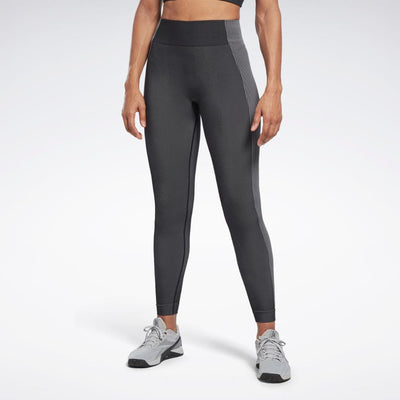 Reebok Apparel Women Yoga High-Waisted Seamless Leggings BLACK