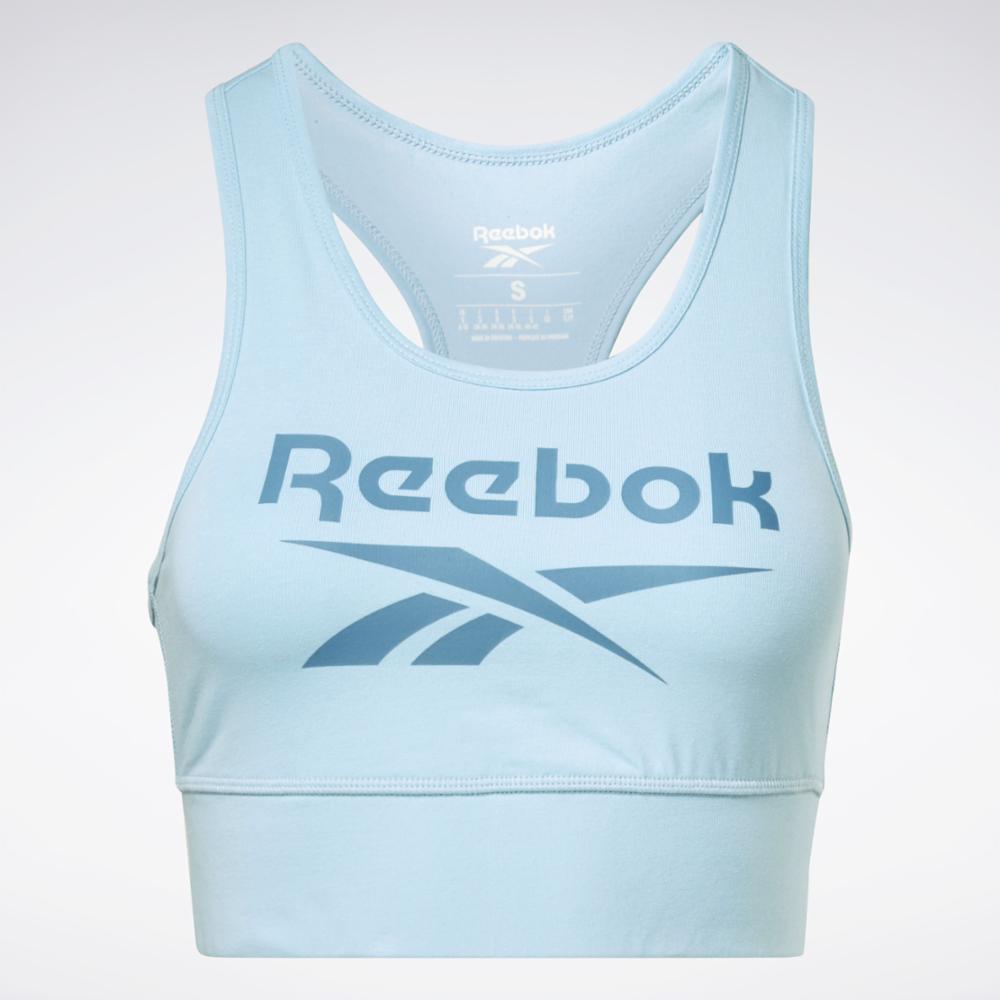 Womens Reebok Sports Bra Blue/ Pink Medium Impact Bralette Yoga 2pc Reebok  L-XL