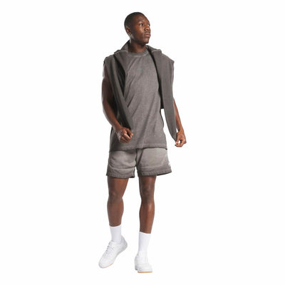 Reebok Apparel Men Reebok Basketball Court Top Bi-Dye Fleece Shorts BLACK