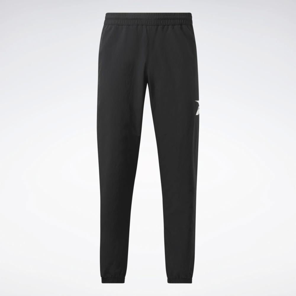 Reebok Sweatpants Mens L Grey Black Logo Relaxed Fit