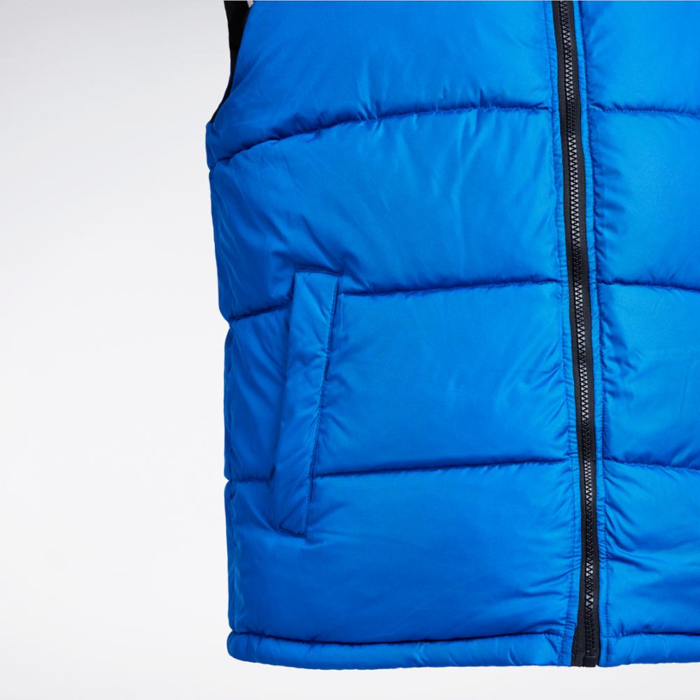 Reebok Apparel Men Insulated Full-Zip Colorblock Vest VECTOR BLUE/BLACK