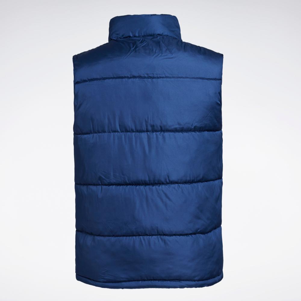 Reebok Apparel Men Lightweight Insulated Puffer Vest VECTOR NAVY