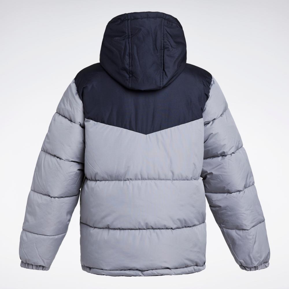 Reebok Apparel Men Classic Colorblock Reversible Puffer Jacket