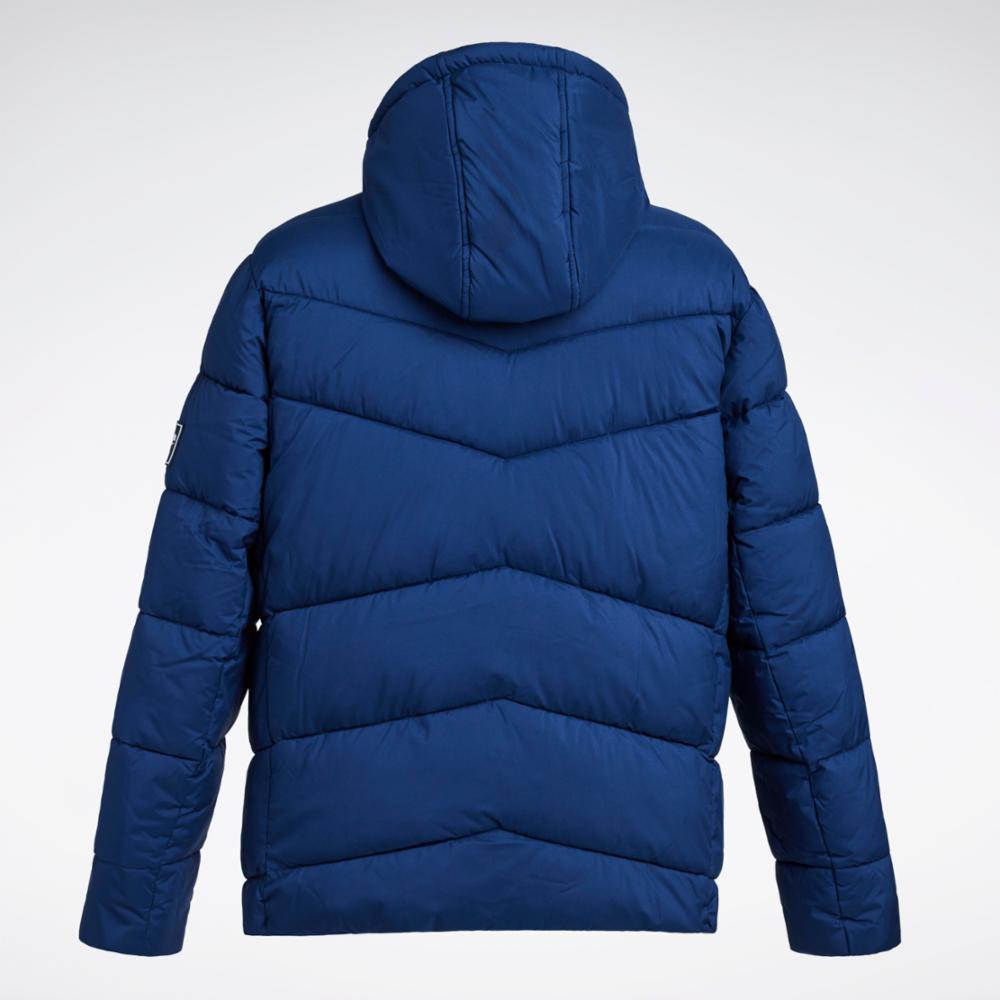 Reebok men's heavy weight hooded best sale bubble jacket