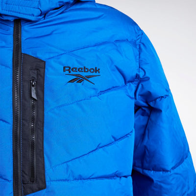 Reebok Apparel Men Quilted Puffer Winter Jacket VECTOR BLUE