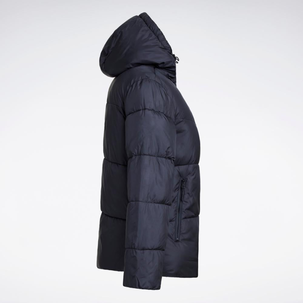 Reebok Apparel Women Classic Fleece-Lined Puffer Jacket BLACK